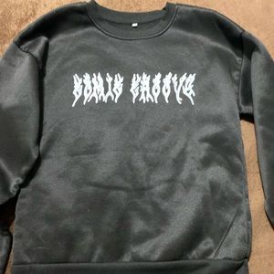 Black graphic sweater